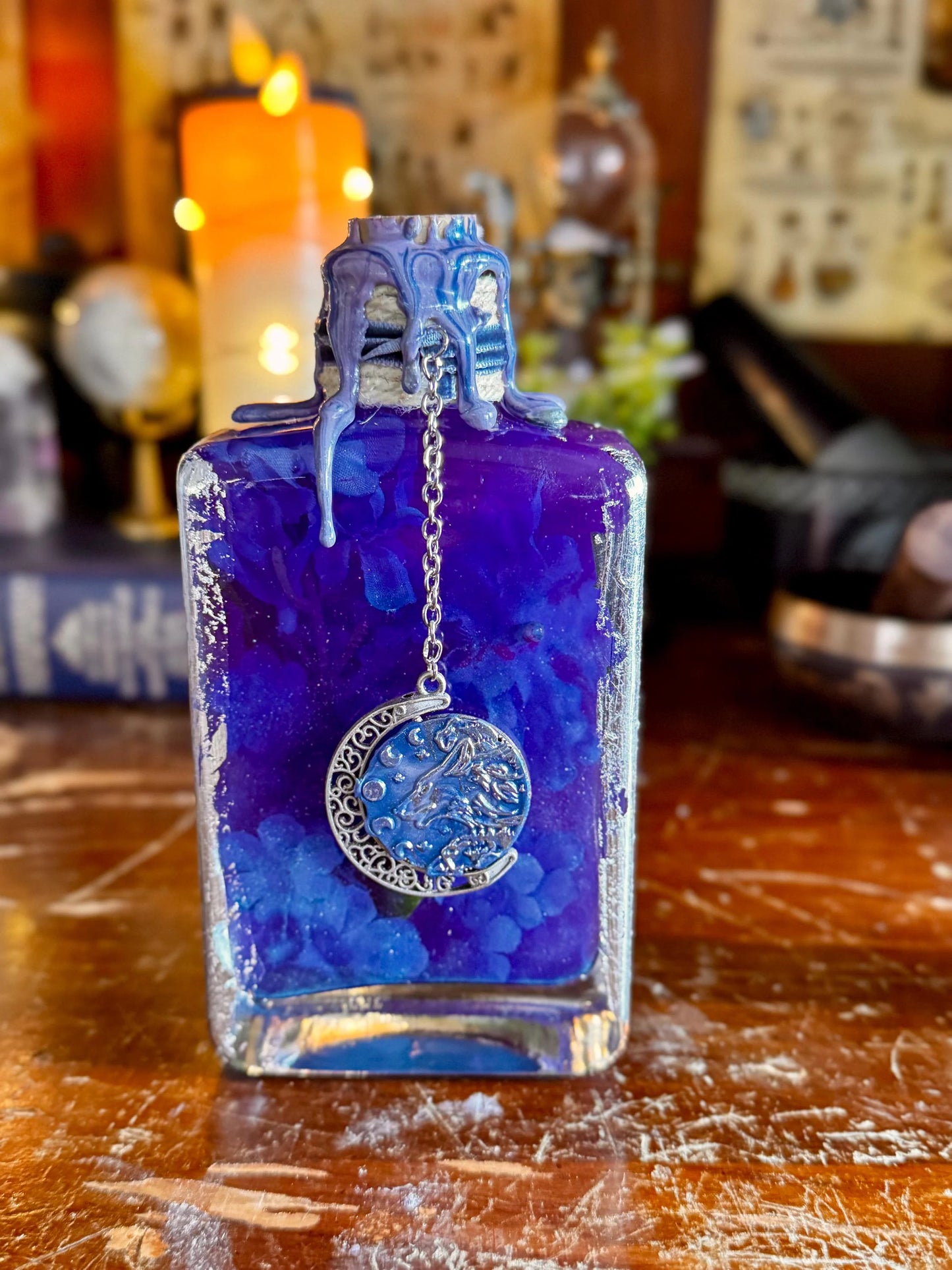 Wolfsbane Decorative Potion Collectible | Historical Poison | Purple Witchy Wolf Moon Display Bottle