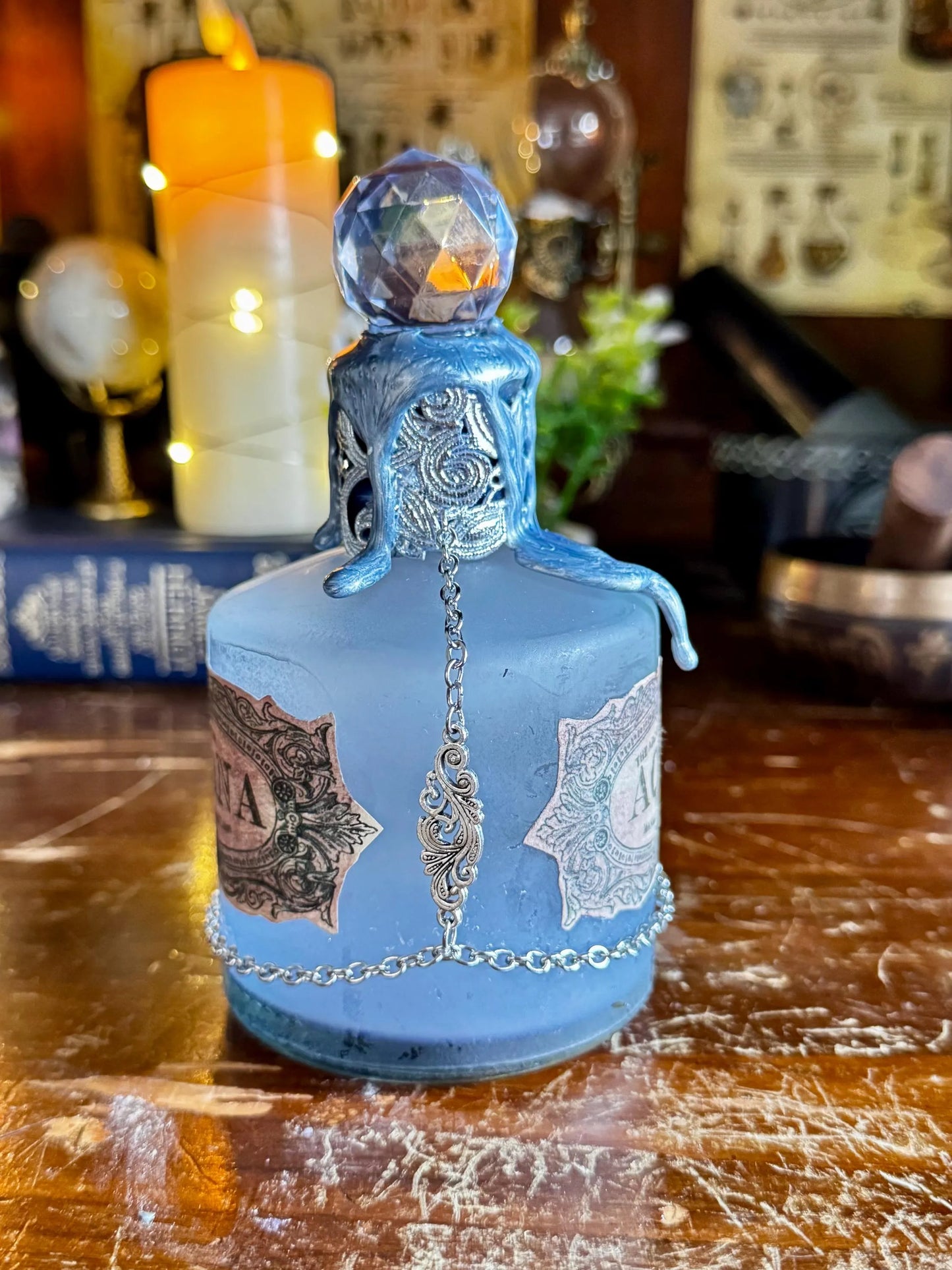 Aqua Tofana Replica Decorative Potion Collectible | Historical Poison | Frosted Aged Display Bottle