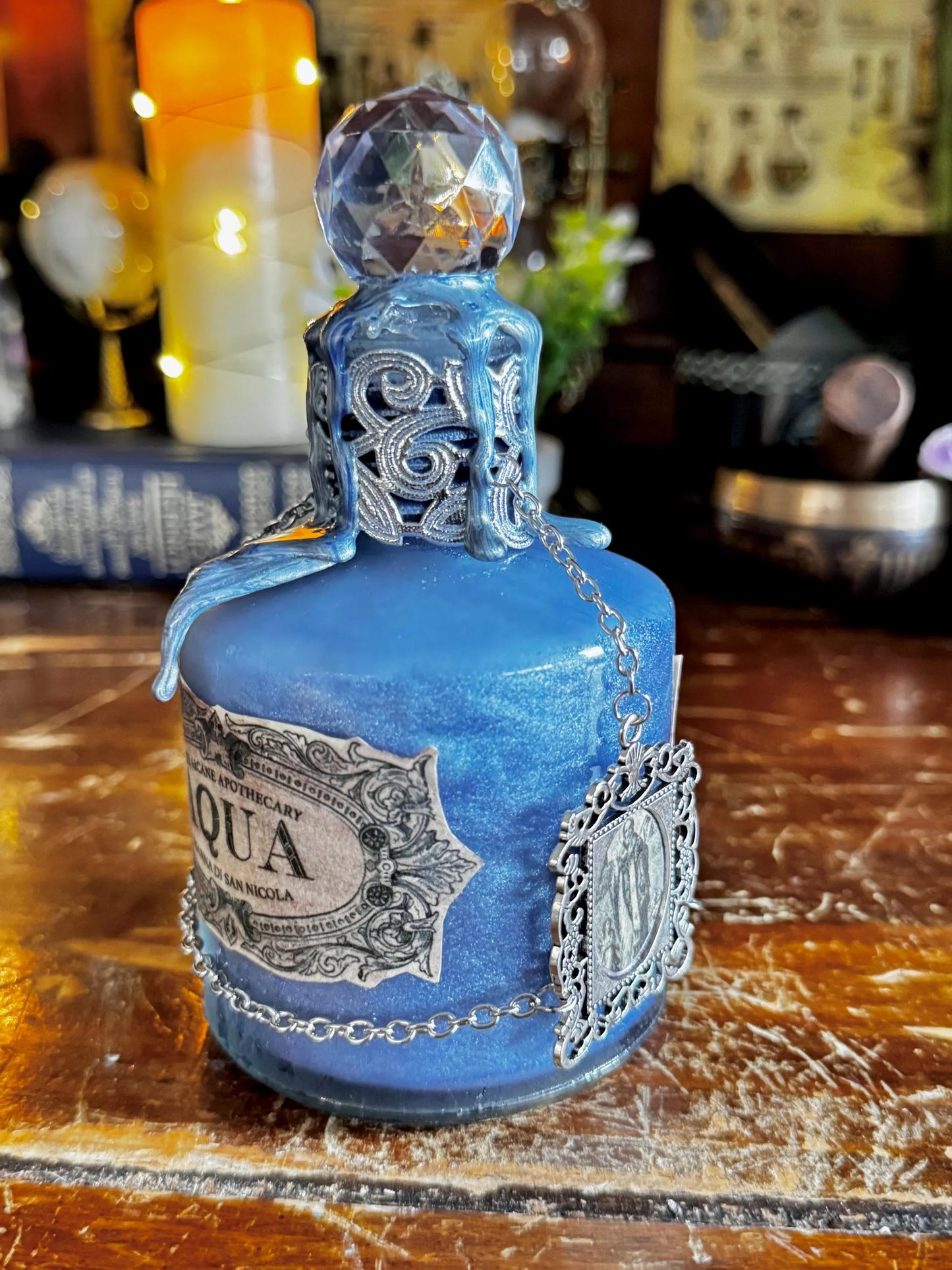Aqua Tofana Replica Decorative Potion Collectible | Historical Poison | Frosted Aged Display Bottle