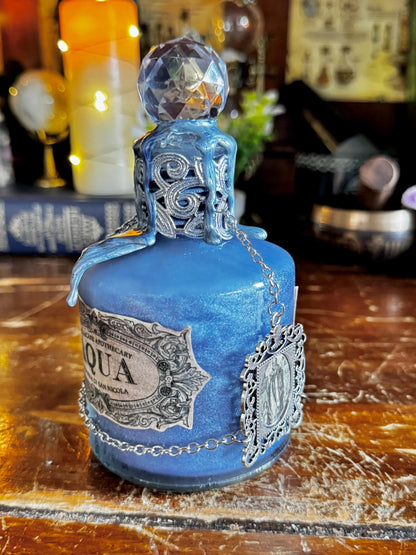 Aqua Tofana Replica Decorative Potion Collectible | Historical Poison | Frosted Aged Display Bottle