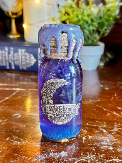 Wolfsbane Mini Decorative Potion Collectible | Historical Poison | Purple Wolf Moon Fidget Bottle