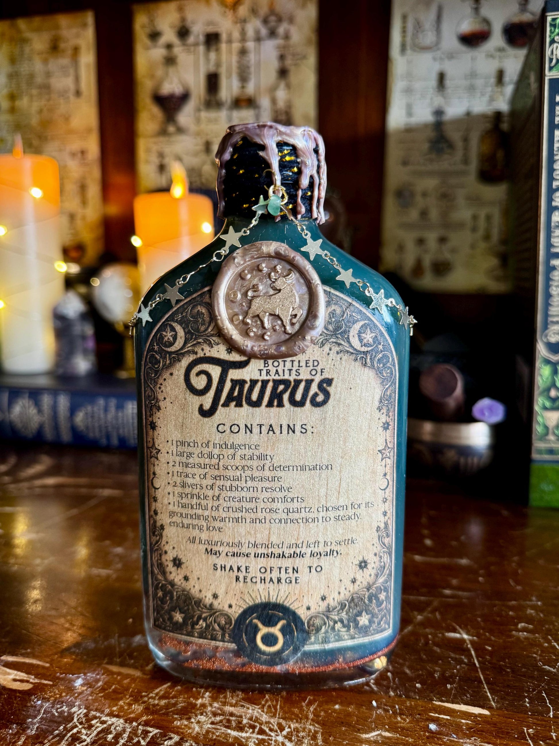 Zodiac Taurus Potion Collectible | Astrology Decor | Witchy Display Bottle