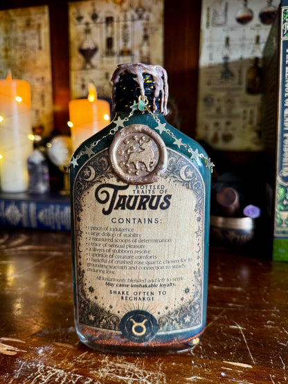 Zodiac Taurus Potion Collectible | Astrology Decor | Witchy Display Bottle
