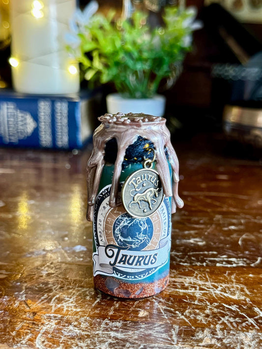 Mini Zodiac Taurus Potion Collectible | Astrology Decor | Witchy Display Bottle