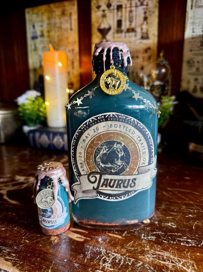 Mini Zodiac Taurus Potion Collectible | Astrology Decor | Witchy Display Bottle