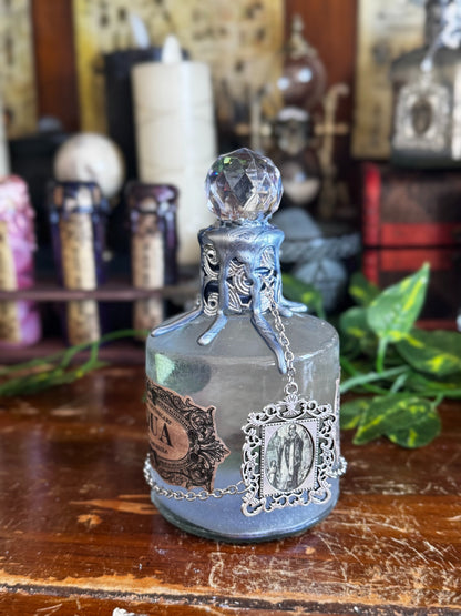 Aqua Tofana Replica Decorative Potion Collectible | Historical Poison | Frosted Aged Display Bottle