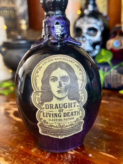 Draught of Living Death | Skull Potion Bottle | Gothic Fantasy Decor | Spooky Display