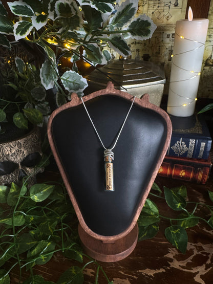 Basilisk Venom Potion Pendant | Wearable Fantasy Potion Necklace | Vial Snake Serpent Jewelry
