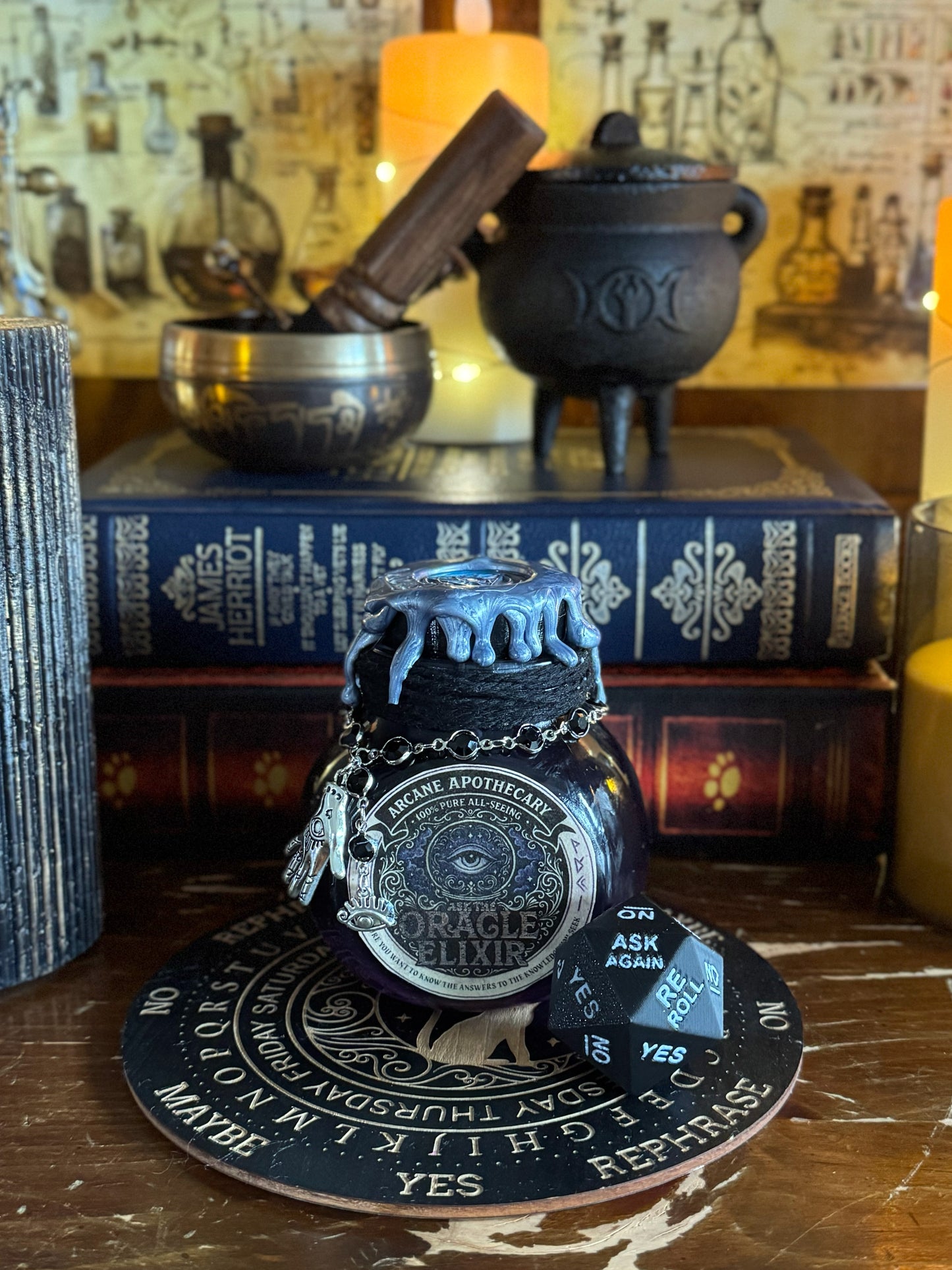 Ask The Oracle Elixir | Decision Making Potion | Fortune Telling Decor | Magic 8 Ball | RPG Prop