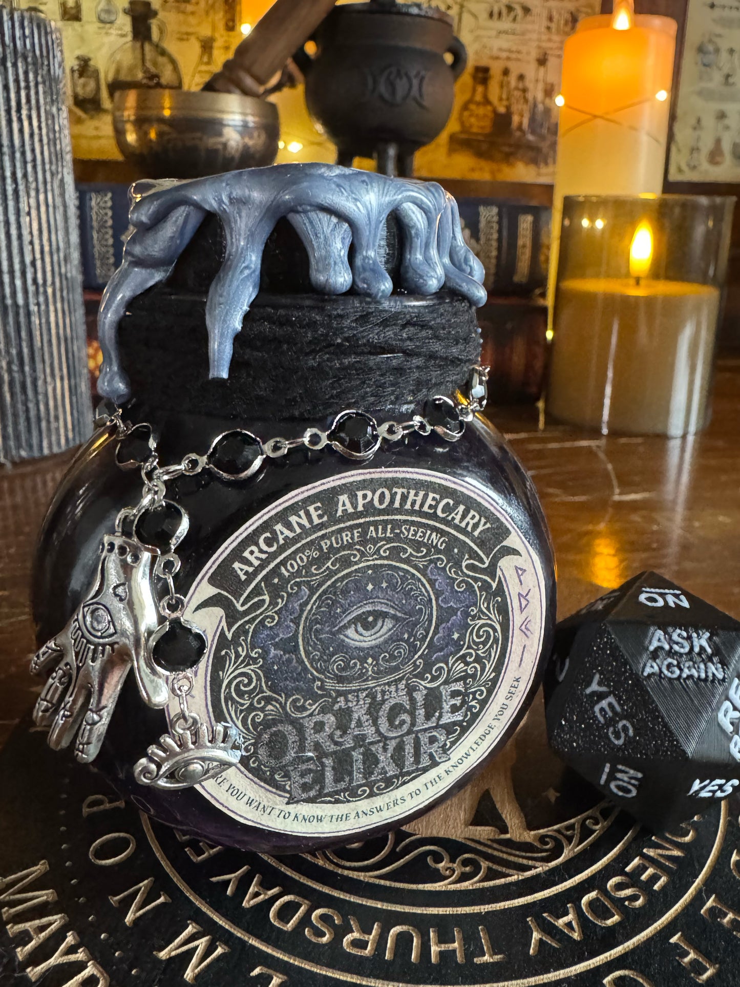Ask The Oracle Elixir | Decision Making Potion | Fortune Telling Decor | Magic 8 Ball | RPG Prop