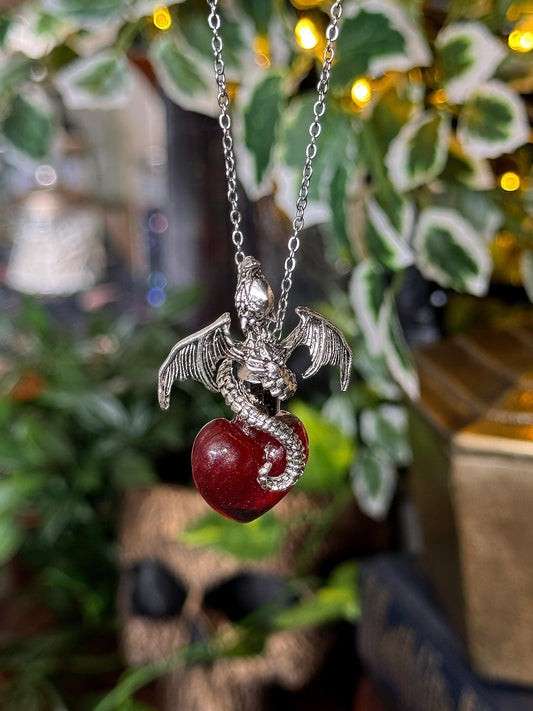 Dragon Heart Pendant | Wearable Fantasy Potion Necklace | Vial Jewelry | Fourth Wing Fans