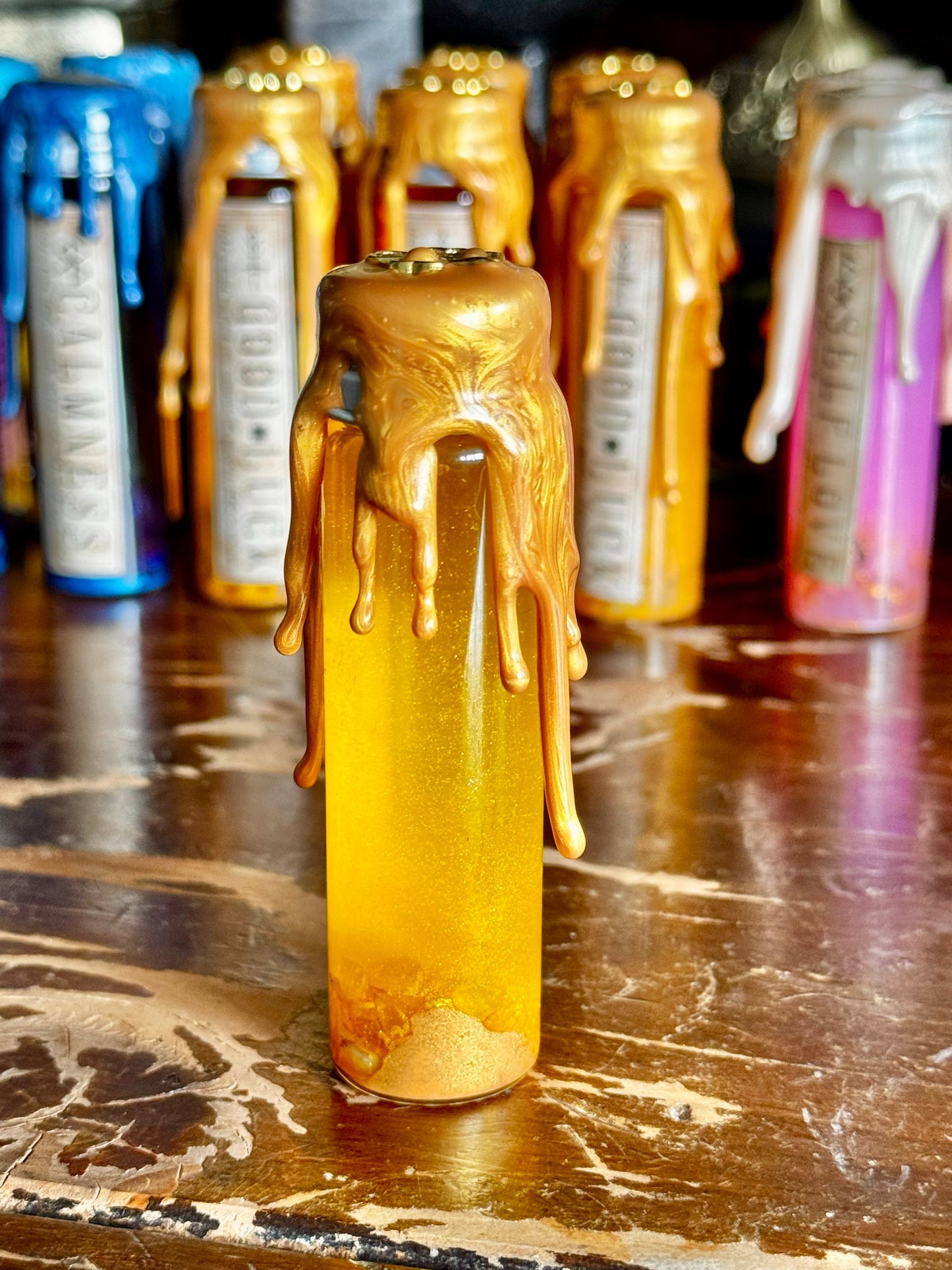 Pocket Spell Good Luck Potion | Citrine Crystal | Witchcraft Altar | Opportunity Ritual Jar