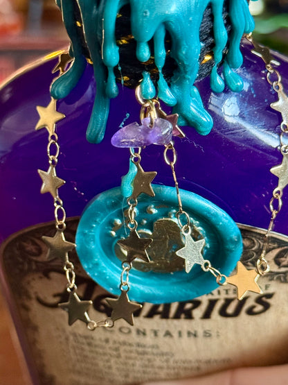 Zodiac Aquarius Potion Collectible | Astrology Decor | Witchy Display Bottle