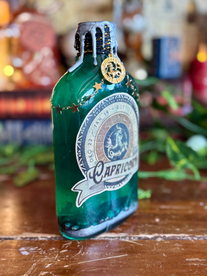 Zodiac Capricorn Potion Collectible | Astrology Decor | Witchy Display Bottle