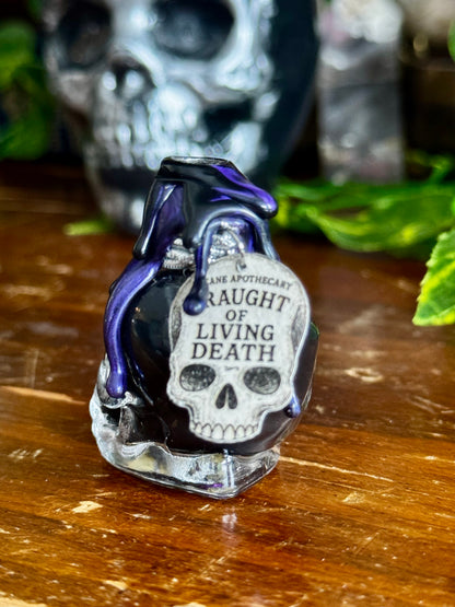 Tiny Draught of Living Death | Skull Potion Bottle | Gothic Fantasy Decor | Wizarding World Collectible