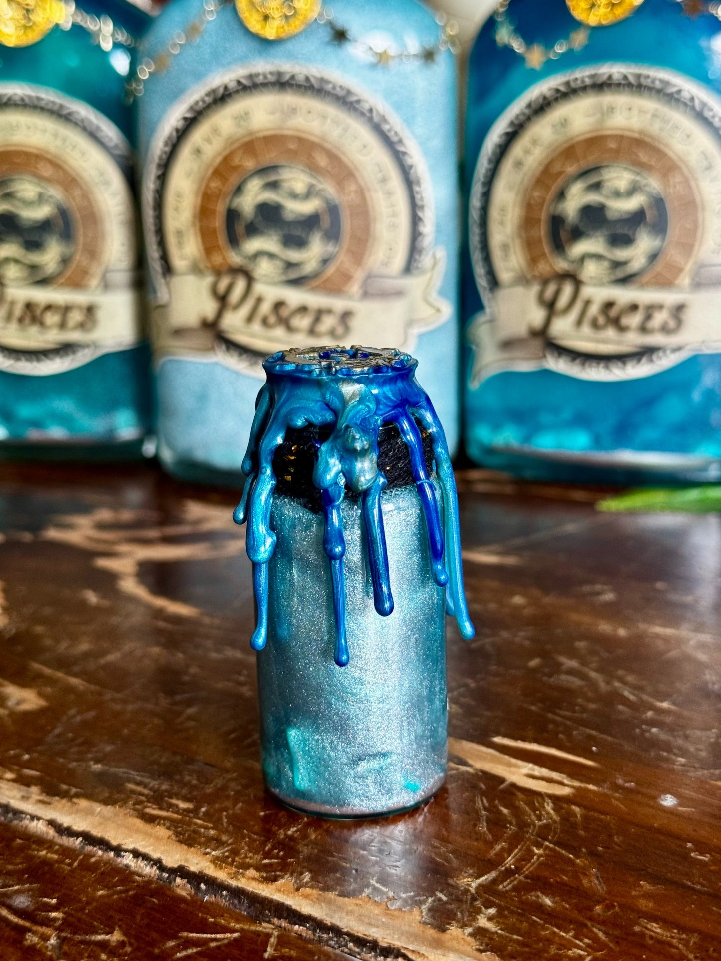 Mini Zodiac Pisces Potion Collectible | Astrology Decor | Witchy Display Bottle