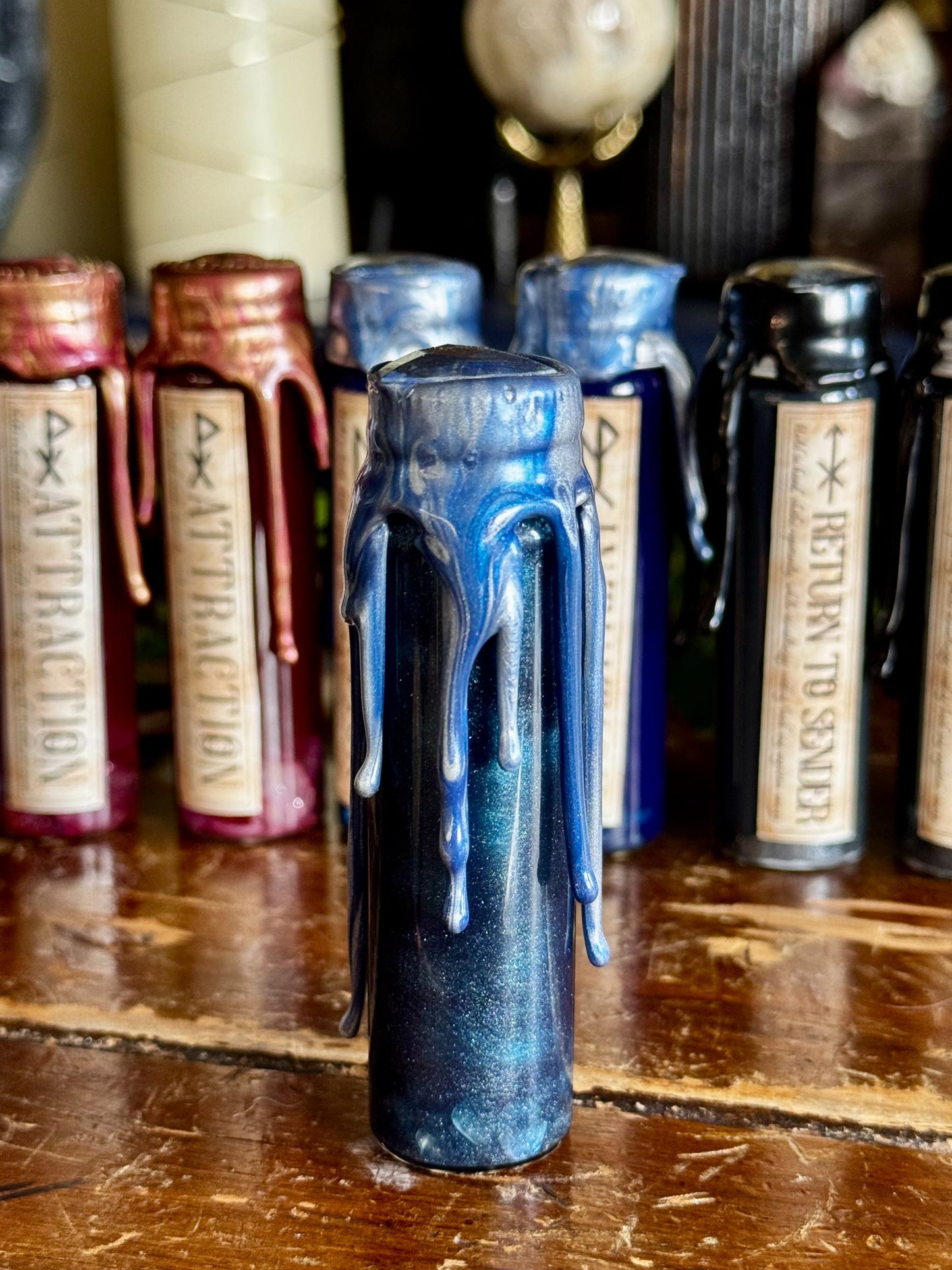 Pocket Spell Intuition Potion | Labradorite Crystal | Witchcraft Altar Decor | Insight Ritual Jar