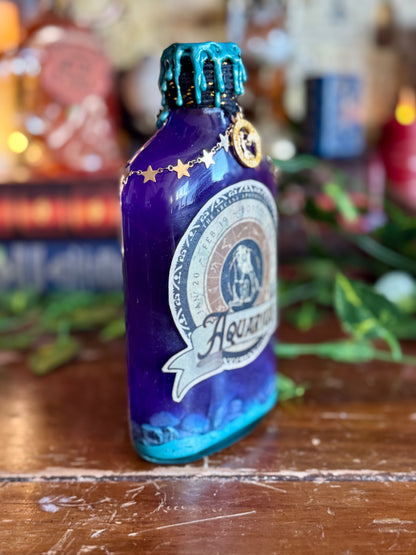 Zodiac Aquarius Potion Collectible | Astrology Decor | Witchy Display Bottle