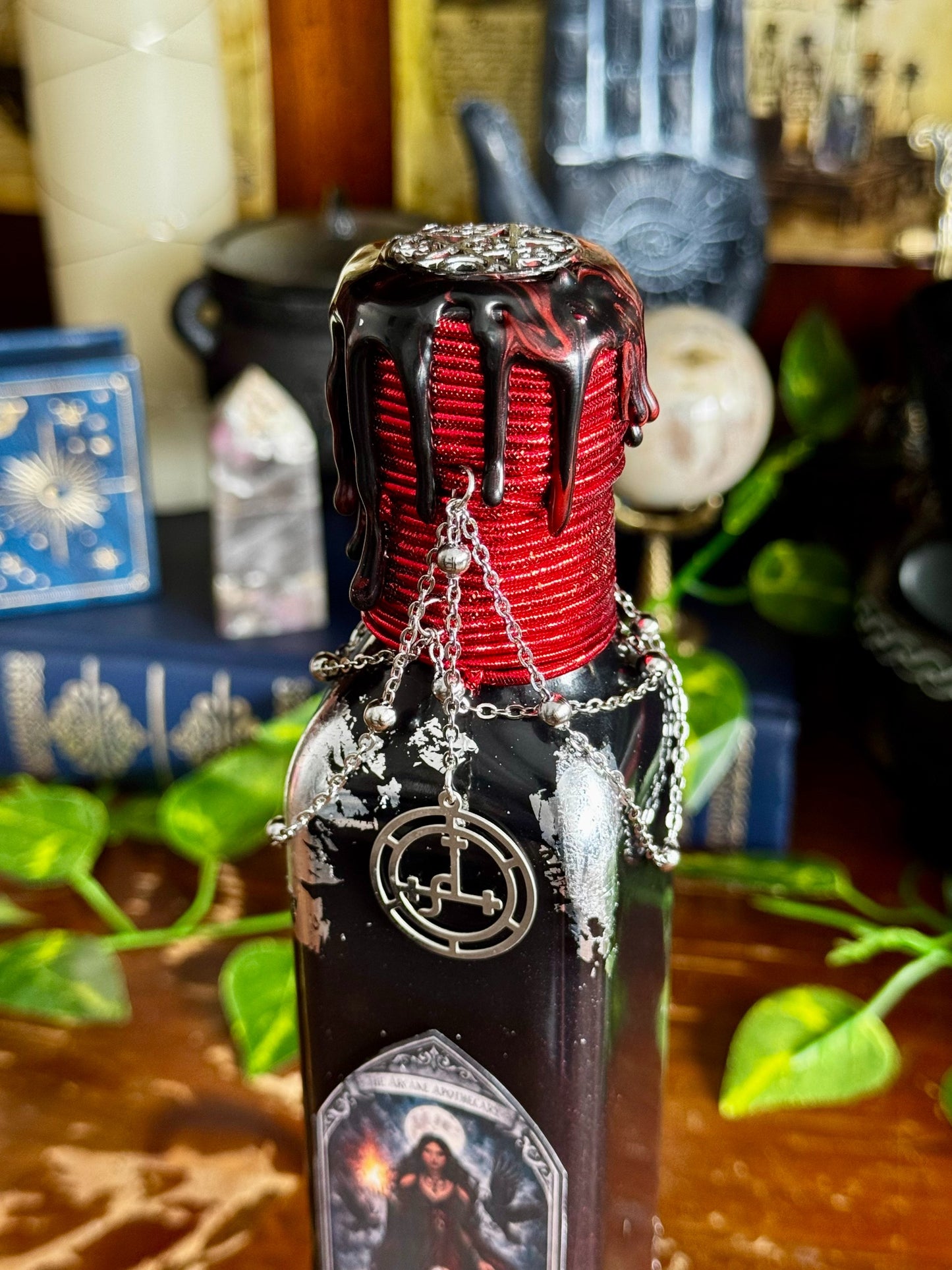 Goddess Decor | The Shadows of Lilith Potion | Devotional Witch Altar Deity Display Bottle