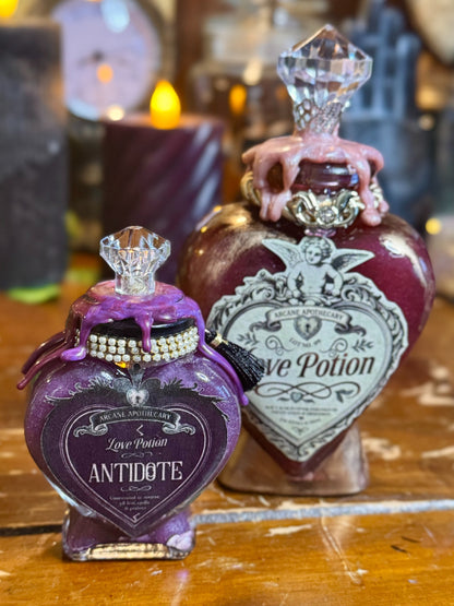 Love Potion Antidote | Decorative Heart Bottle | Mini Purple Color Change Potion