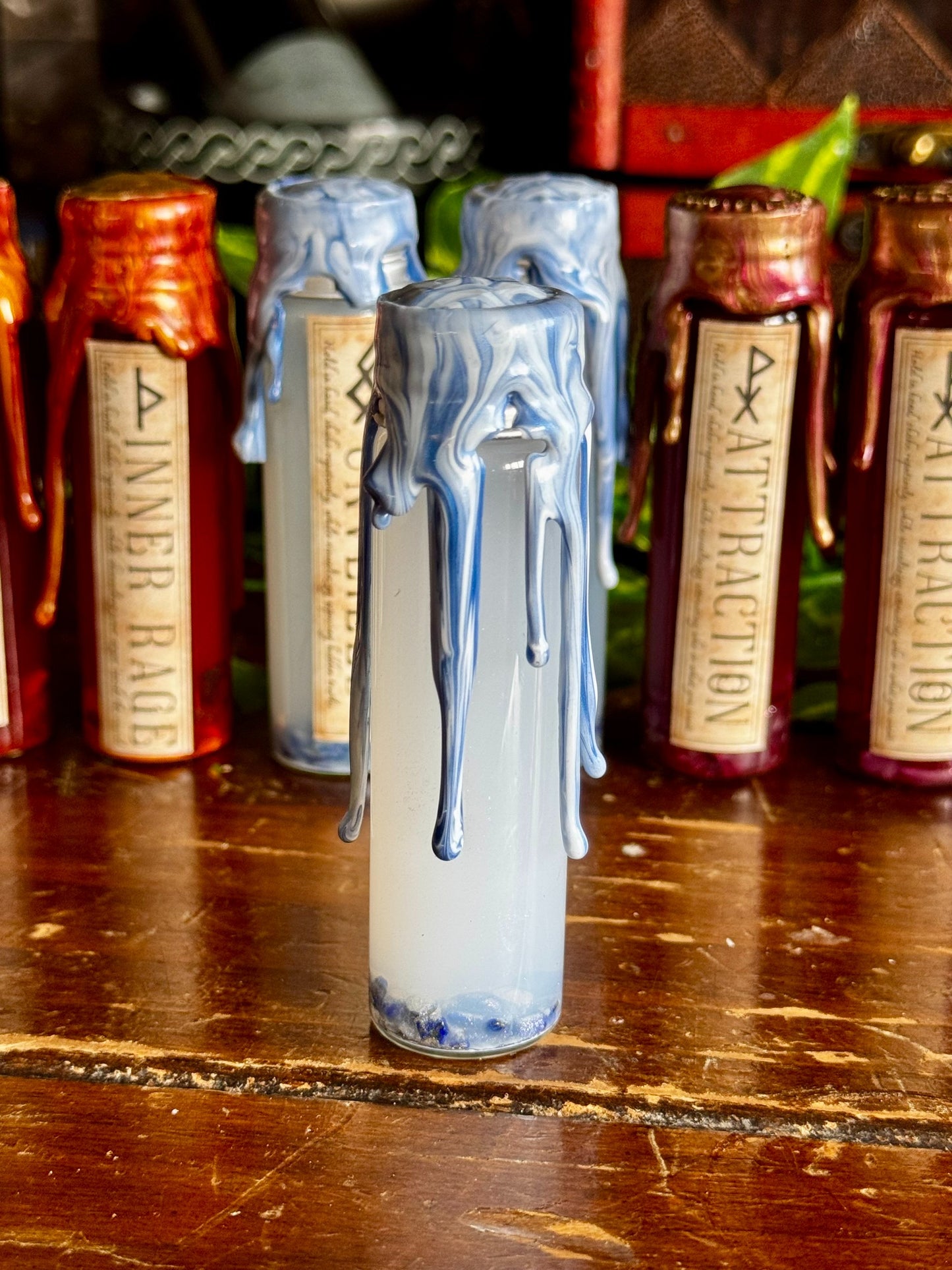 Pocket Spell Unveiled Potion | Lapis Lazuli Crystal | Witchcraft Altar Decor | Truth Ritual Jar