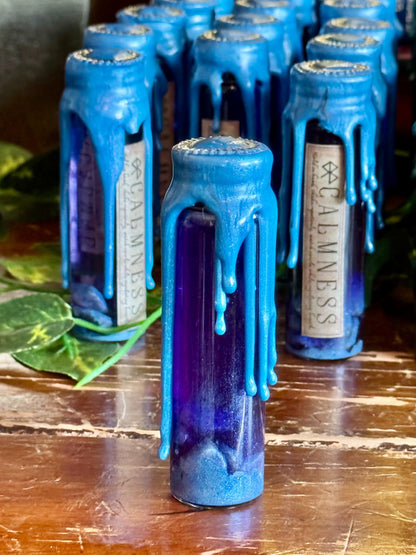 Pocket Spell Calmness Potion | Amethyst Crystal | Witchcraft Altar Decor | Grounding Ritual Jar