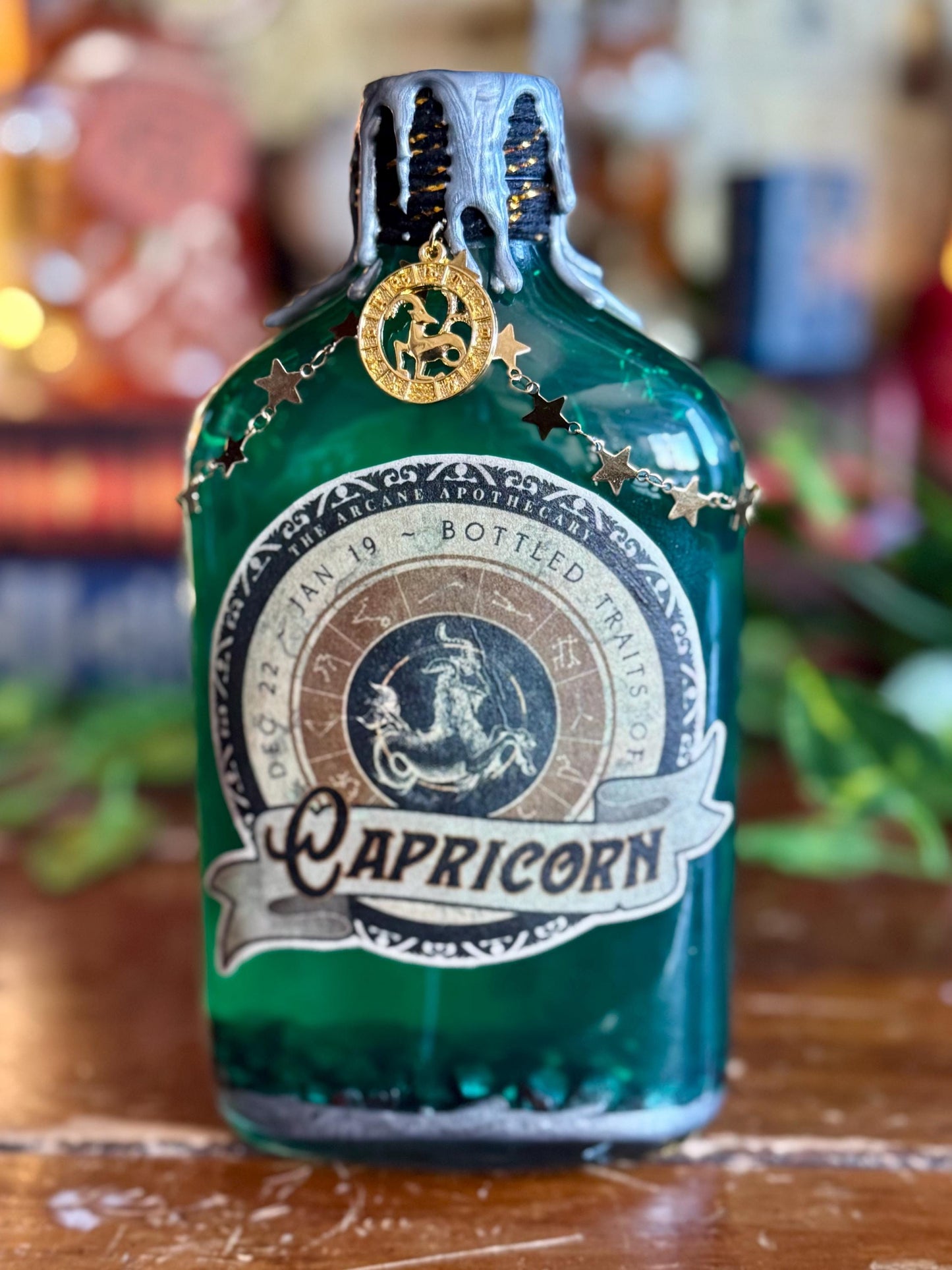 Zodiac Capricorn Potion Collectible | Astrology Decor | Witchy Display Bottle