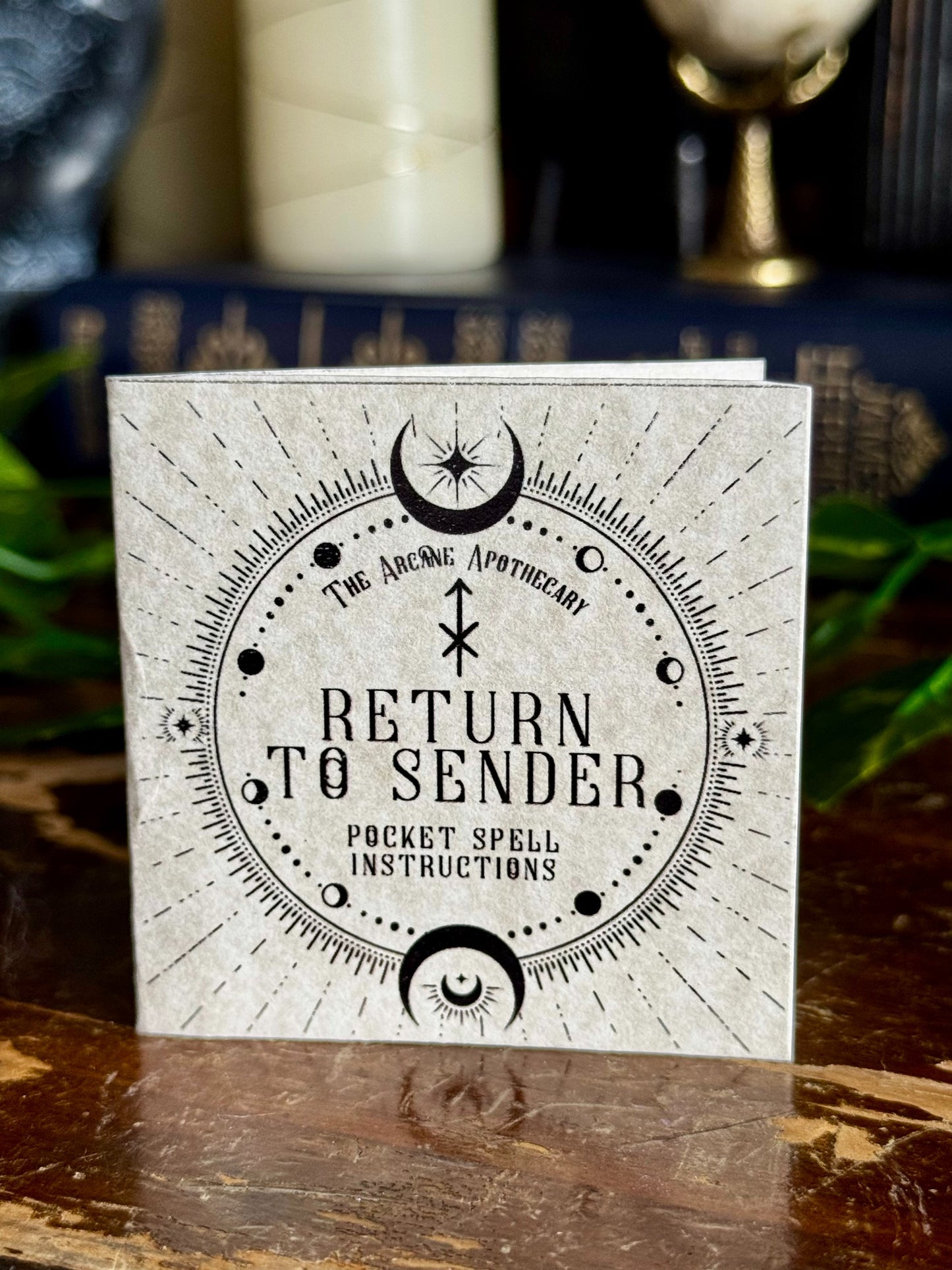 Pocket Spell Return To Sender Potion | Obsidian Crystal | Witchcraft Altar Decor | Banishing Ritual Jar