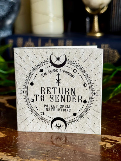 Pocket Spell Return To Sender Potion | Obsidian Crystal | Witchcraft Altar Decor | Banishing Ritual Jar