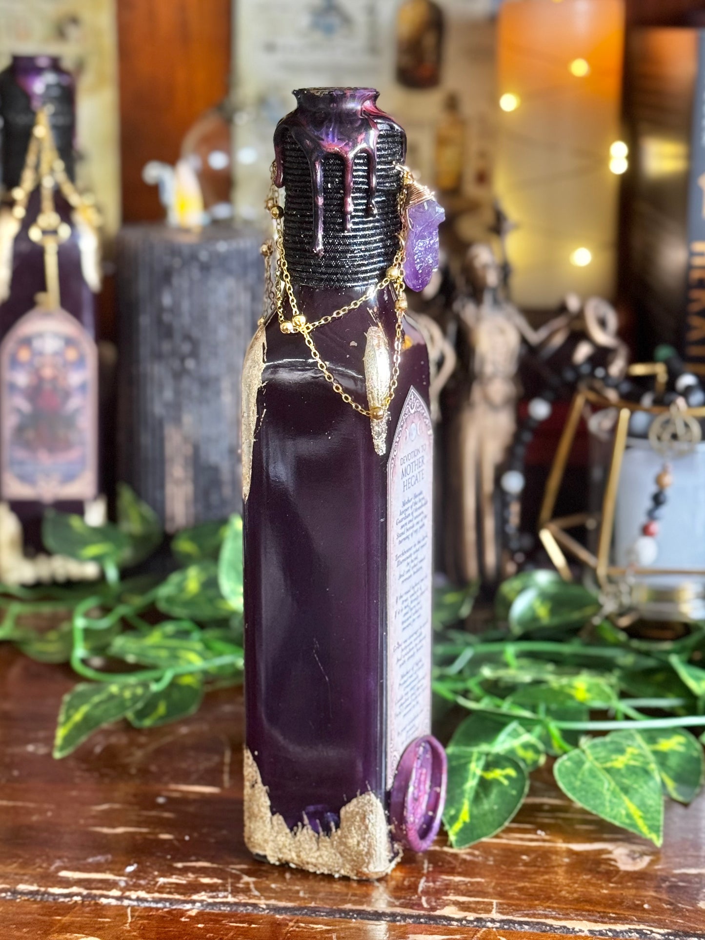 Goddess Decor | The Keys of Hecate Potion | Devotional Witch Altar Deity Display Bottle