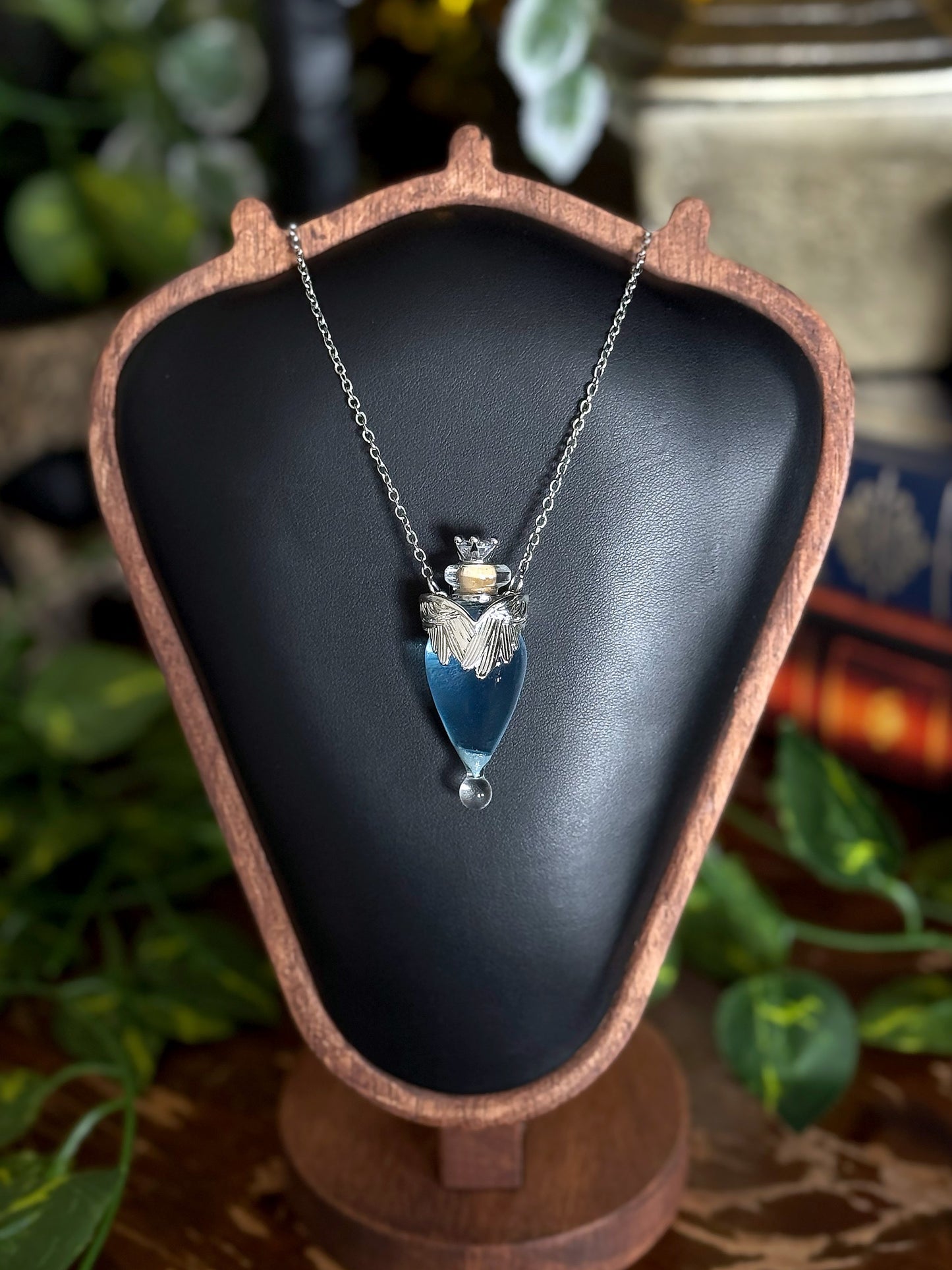 Kiss of the Seraphim Potion Pendant | Wearable Fantasy Angelic Potion Necklace | Vial Jewelry