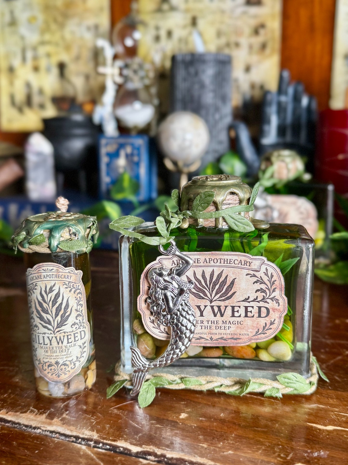 Gillyweed Potion | Seaweed in a Bottle | Decorative Fantasy Wizard Collectible