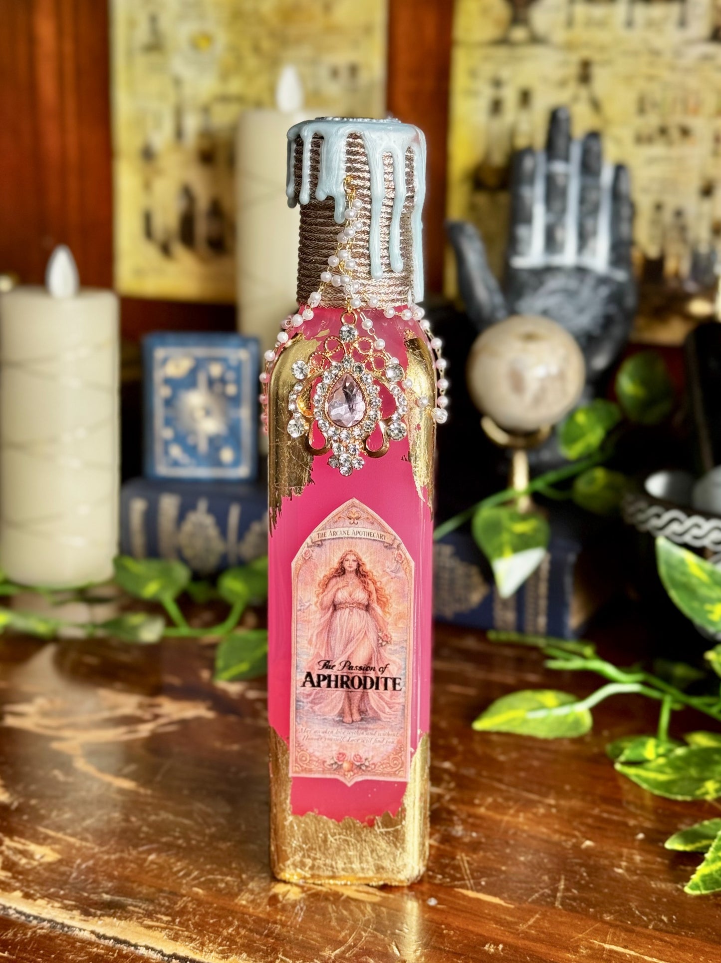 Goddess Decor | The Passion of Aphrodite Potion | Devotional Witch Altar Deity Display Bottle