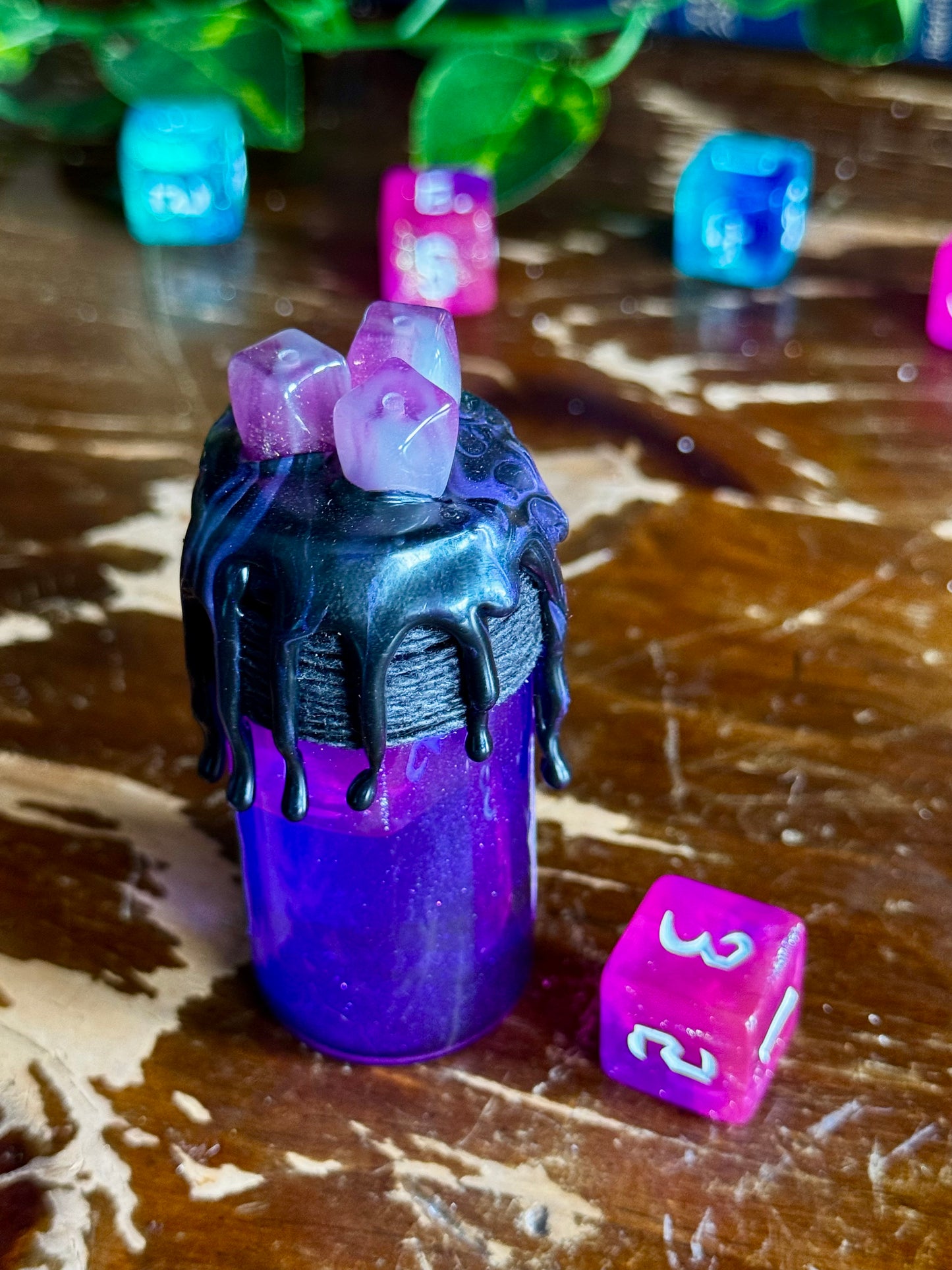 D6 Dice Roller Potion | Electric Fuchsia Power Roll | D&D TTRPG Dice Rolling Prop