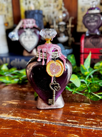 Love Potion | Decorative Swirling Heart Bottle | Romantic Display Apothecary Decor