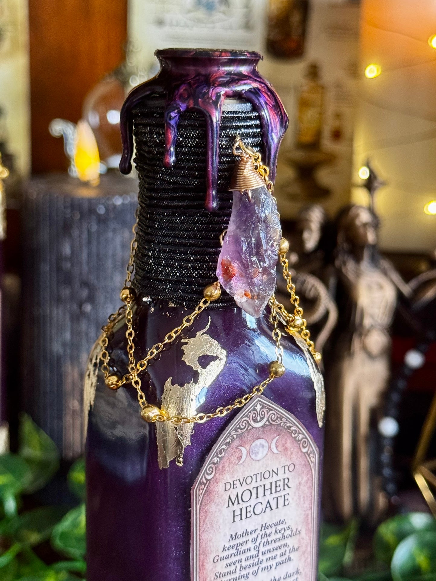 Goddess Decor | The Keys of Hecate Potion | Devotional Witch Altar Deity Display Bottle