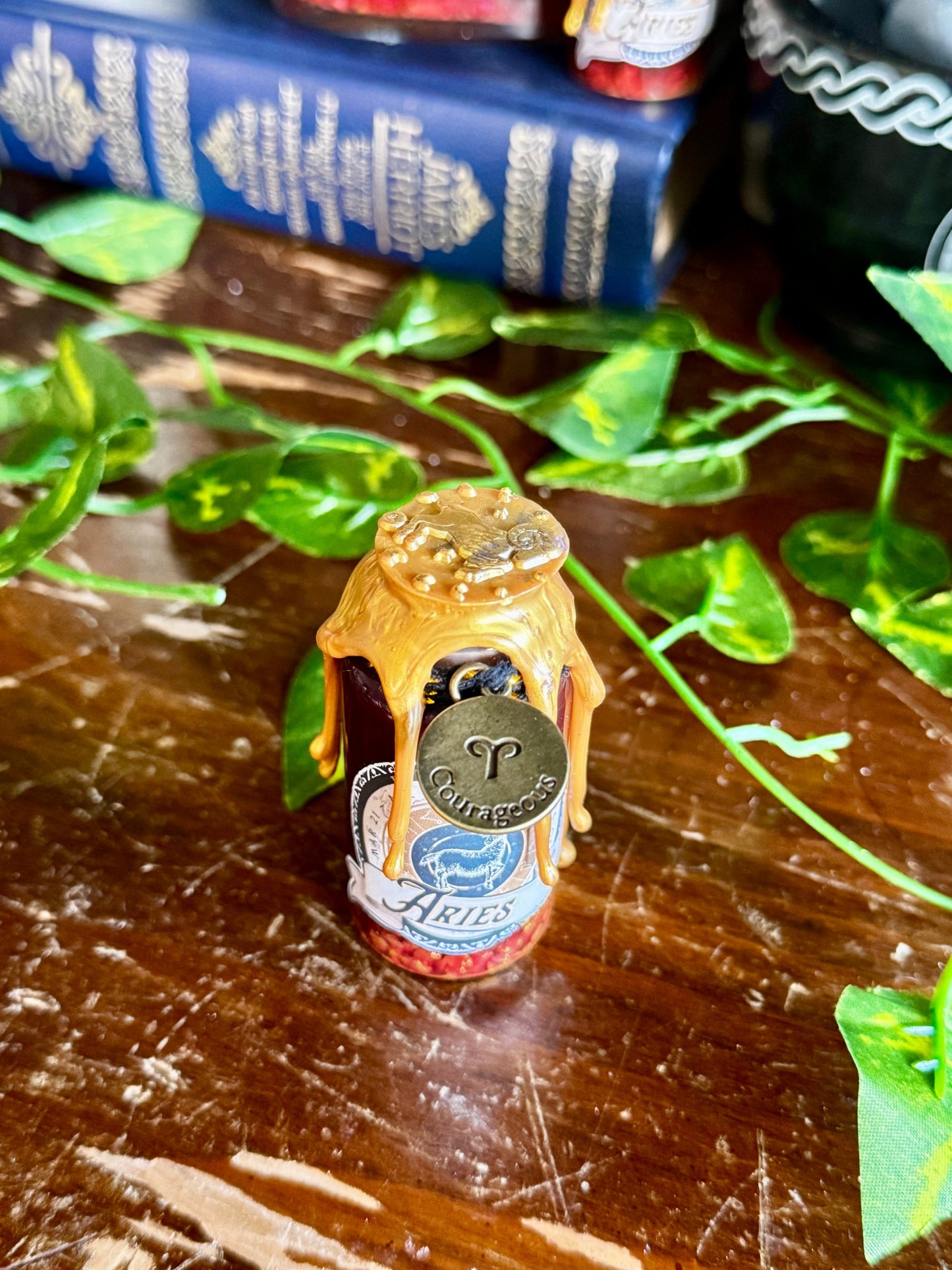 Mini Zodiac Aries Potion Collectible | Astrology Decor | Witchy Display Bottle