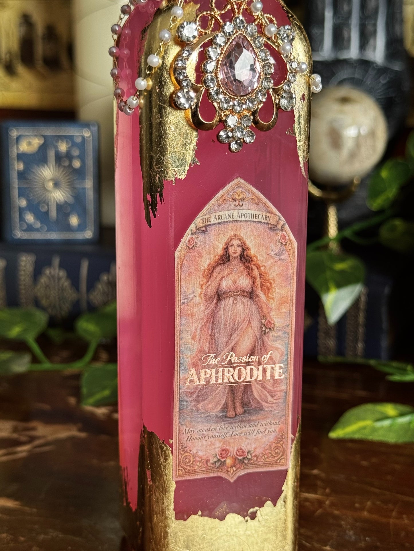 Goddess Decor | The Passion of Aphrodite Potion | Devotional Witch Altar Deity Display Bottle
