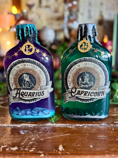 Zodiac Capricorn Potion Collectible | Astrology Decor | Witchy Display Bottle