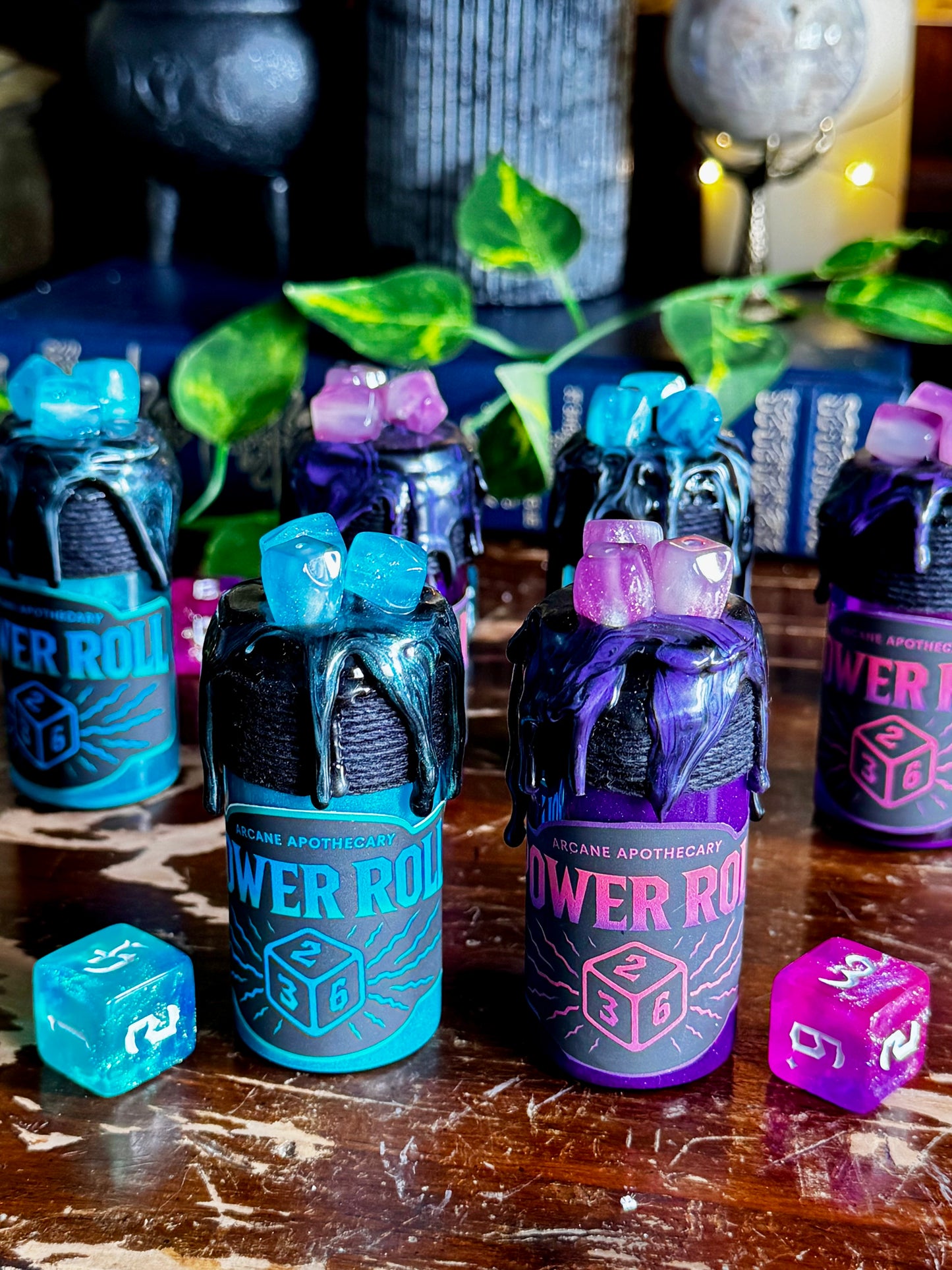 D6 Dice Roller Potion | Electric Blue Power Roll | D&D TTRPG Dice Rolling Prop