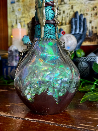 Bottled Will-O'-The-Wisps Light Up Fairy Potion | Glowing Witchy Decor | Woodland Fae Display Bottle
