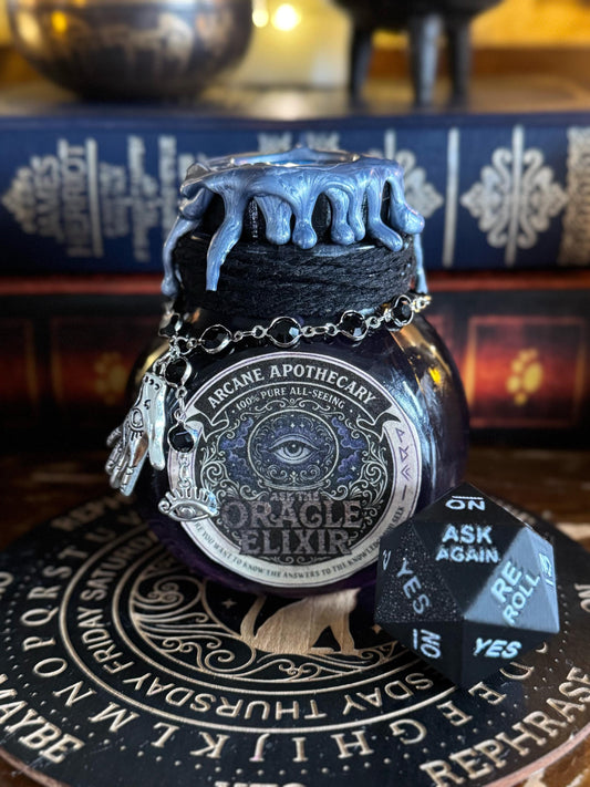 Ask The Oracle Elixir | Decision Making Potion | Fortune Telling Decor | Magic 8 Ball | RPG Prop