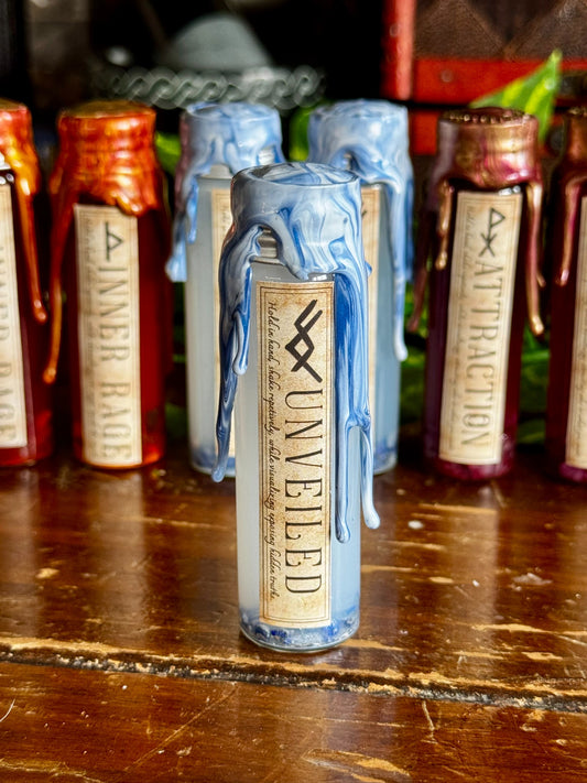 Pocket Spell Unveiled Potion | Lapis Lazuli Crystal | Witchcraft Altar Decor | Truth Ritual Jar