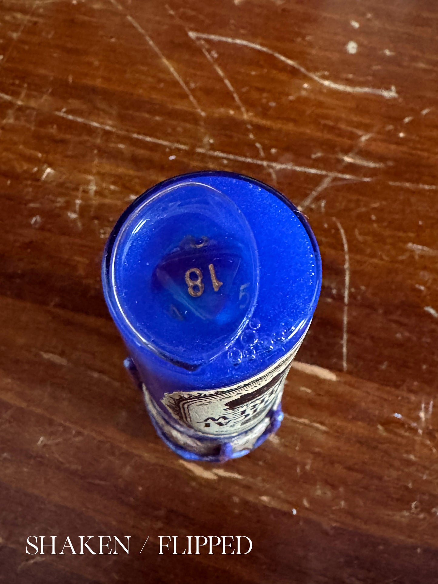 D20 Dice Roller Potion | Blue Critical Brew | D&D Die Rolling TTRPG Prop
