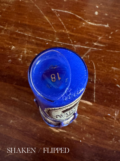 D20 Dice Roller Potion | Blue Critical Brew | D&D Die Rolling TTRPG Prop