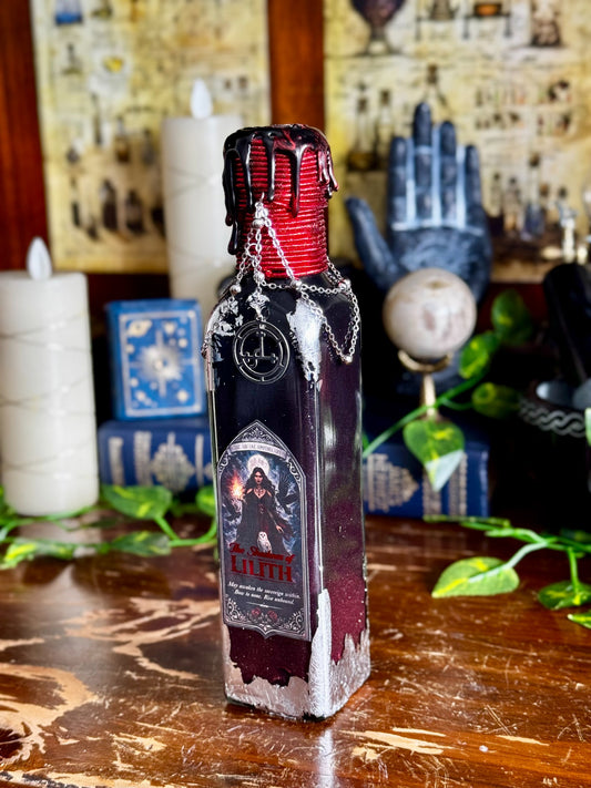 Goddess Decor | The Shadows of Lilith Potion | Devotional Witch Altar Deity Display Bottle