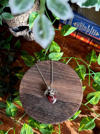 Dragon Heart Pendant | Wearable Fantasy Potion Necklace | Vial Jewelry | Fourth Wing Fans
