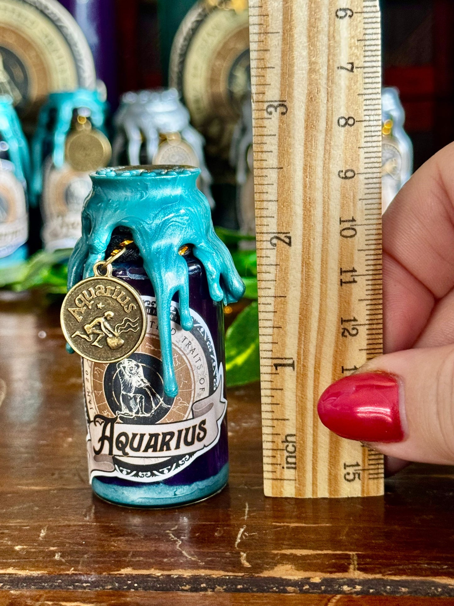 Mini Zodiac Aquarius Potion Collectible | Astrology Decor | Witchy Display Bottle
