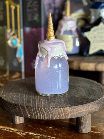 Unicorn Blood Mini Potion Bottle with Horn | Fantasy Desk Display Bookshelf Decor & Fidget