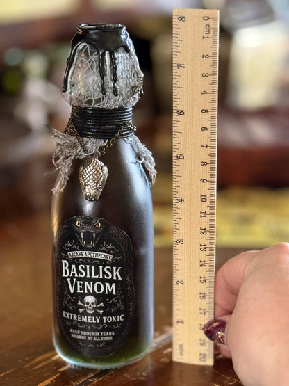 Basilisk Venom Color Change Potion Bottle Decor | Phoenix Tear Antidote | Gothic Snake Vial